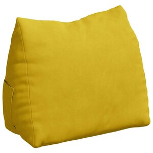 vidaXL Coussin de Dos Jaune 45 x 20 x 35 cm Tissu en velours côtelé