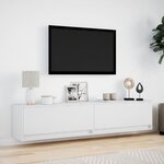 vidaXL Meuble TV mural avec LED blanc 180x31x38 cm