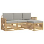 vidaXL Ensemble de canapés d'extérieur 4 pc Blanc et gris clair