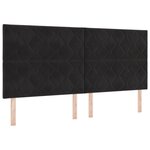 vidaXL Lit ressort avec matelas et banc noir 200x200 cm en velours