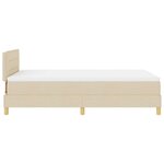 vidaXL Lit boxspring avec matelas Crème 120 x 200 cm tissu
