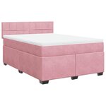 vidaXL Sommier à lattes de lit avec matelas Rose 140x190 cm Velours
