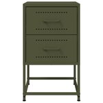vidaXL Tables de chevet 2 Pièces vert olive 36x39x60 5 cm acier