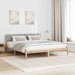 vidaXL Cadre de lit avec tête de lit Marron et gris clair 180 x 200 cm