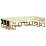 vidaXL Ensemble de canapés d'extérieur 10 pc Blanc et crème