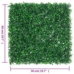 vidaXL Clôture à feuilles d’arbustes artificiels 6 Pièces vert 50x50 cm