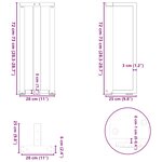 vidaXL Pieds de table console en T  2 pièces  blanc  25 x 28 x (72-73) cm  acier