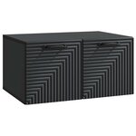 vidaXL Meuble TV mural Noir 59 5 x 41 x 30 cm Bois d'ingénierie