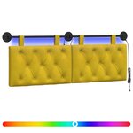 vidaXL Tête de lit suspendue Jaune Velours