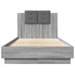 vidaXL Cadre de lit tête de lit sonoma gris 90x190 cm bois ingénierie