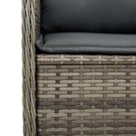 vidaXL Salon de jardin 3 Pièces avec coussins Gris Résine tressée