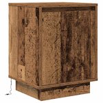 VidaXL Tables de chevet avec lumières LED 2Pièces vieux bois 38x34x50 cm