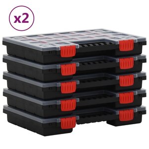 vidaXL Boîtes d'assortiment 10 Pièces 34 5x25x5 cm Polypropylène