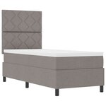 vidaXL Lit à ressorts avec matelas et lumière LED taupe  80 x 200 cm  cadre en tissu