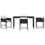 vidaXL Ensemble de salle à manger pour jardin 5 Pièces Noir Poly rotin