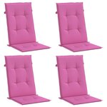 vidaXL Coussins de chaise à dossier haut lot de 4 rose tissu