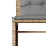 vidaXL Salon de jardin avec coussins 4 Pièces beige résine tressée