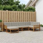 vidaXL Ensemble de canapés d'extérieur 6 Pièces Naturel et Gris clair