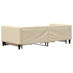 vidaXL Lit de jour avec gigogne et tiroirs sans matelas crème 90x200cm
