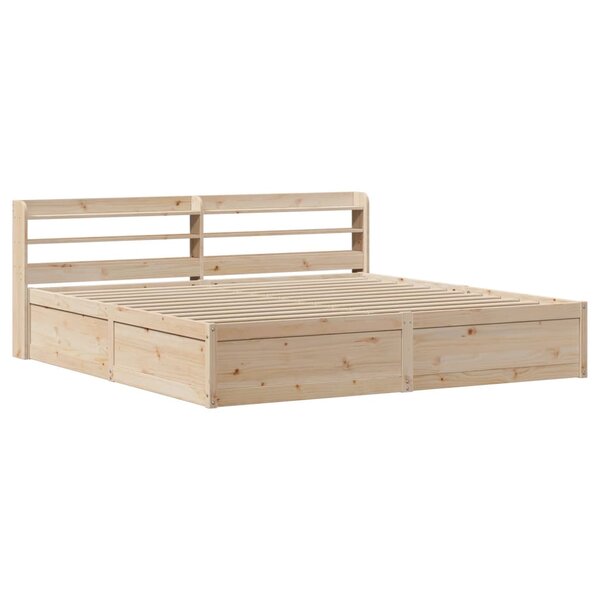 vidaXL Cadre de lit avec tête de lit 200x200 cm Bois de pin massif