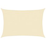 vidaXL Voile d'ombrage 160 g/m² Crème 4x5 m PEHD