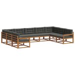vidaXL Ensemble de canapés d'extérieur 9 pc Naturel et Anthracite