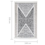 vidaXL Tapis Noir et gris 160x230 cm Coton