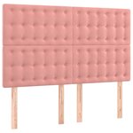 vidaXL Tête de lit à LED Rose 144x5x118/128 cm Velours