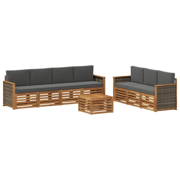 vidaXL Ensembles de canapés avec coussin 8 Pièces Bois d'Acacia Massif