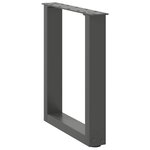 vidaXL Pieds de table basse en U 2 pièces Anthracite 28 x (42-43) cm Acier