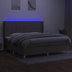 vidaXL Sommier à lattes de lit matelas et LED Taupe 200x200 cm Tissu