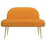 vidaXL Banc rembourré avec dossier Jaune foncé 110 x 60 x 76 cm