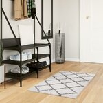 vidaXL Tapis shaggy à poils longs moderne crème et noir 60x110 cm