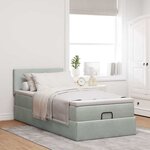 vidaXL Cadre de lit ottoman avec matelas gris clair 80x200 cm velours