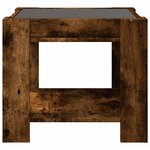 vidaXL Table basse avec LED chêne fumé 53x53x45 cm bois d'ingénierie