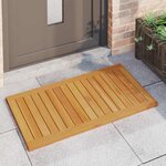 vidaXL Tapis de bain Uni Marron 100 x 55 cm bois