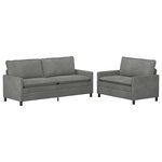 vidaXL Ensemble de Canapés 2 Pièces Gris foncé Velours