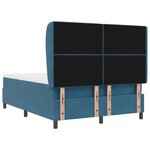 vidaXL Lit à ressorts avec matelas Bleu foncé 140 x 190 cm Velours