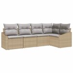 vidaXL Ensemble de salle à manger pour jardin 5 Pièces Beige  Gris clair