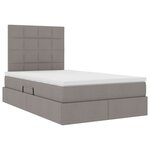 vidaXL Lit de rangement LED avec matelas Taupe 120 x 200 cm Tissu