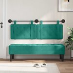 vidaXL Tête de lit suspendue Avec lumière LED Turquoise Velours