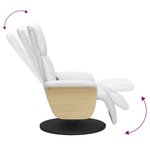 vidaXL Fauteuil inclinable de massage repose-pieds blanc similicuir