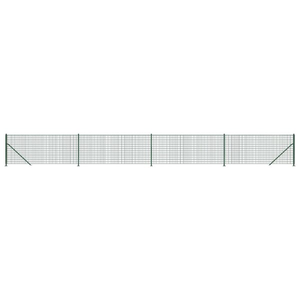 vidaXL Clôture en treillis métallique avec bride vert 1x10 m