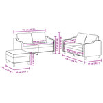 vidaXL Ensemble de canapés 3 Pièces avec coussins Rouge bordeaux Tissu