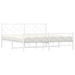 vidaXL Cadre de lit métal sans matelas et pied de lit blanc 183x213 cm