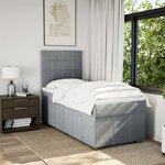 vidaXL Sommier à lattes de lit avec matelas gris clair 80x200 cm tissu