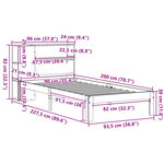 vidaXL Lit bibliothèque sans matelas blanc 90x200cm bois de pin massif