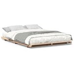 vidaXL Cadre de lit surélevé Marron 140 x 220 cm Bois massif en pin