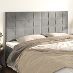 vidaXL Têtes de lit 4 Pièces Gris clair 100x5x78/88 cm Velours