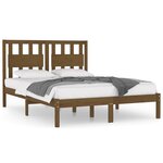 vidaXL Cadre de lit Marron miel Bois de pin massif 200x200 cm